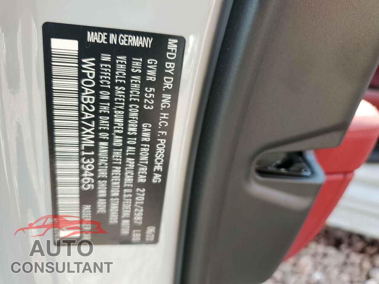 PORSCHE PANAMERA 2021 - WP0AB2A7XML139465