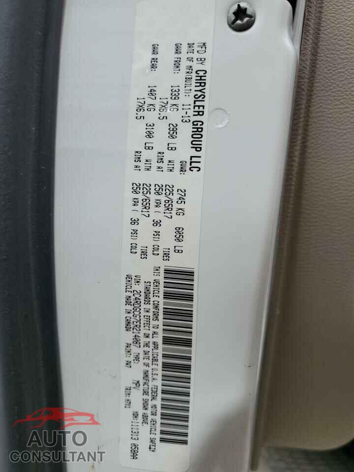 DODGE CARAVAN 2014 - 2C4RDGCG7ER214087