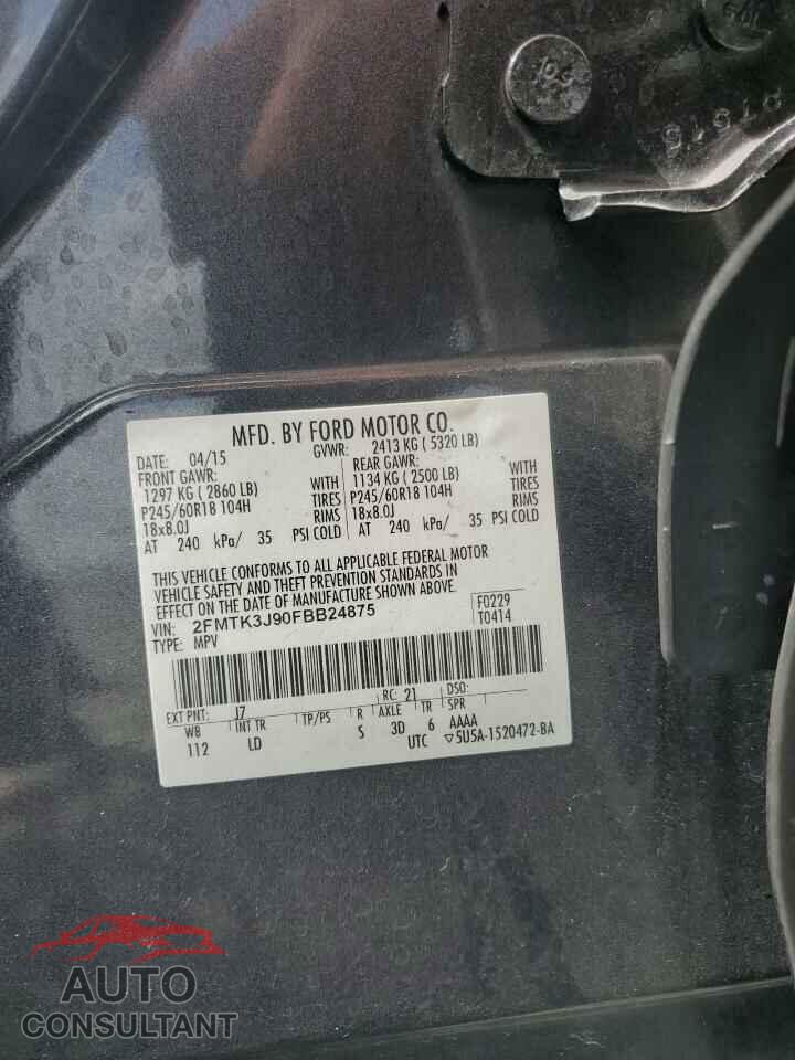 FORD EDGE 2015 - 2FMTK3J90FBB24875