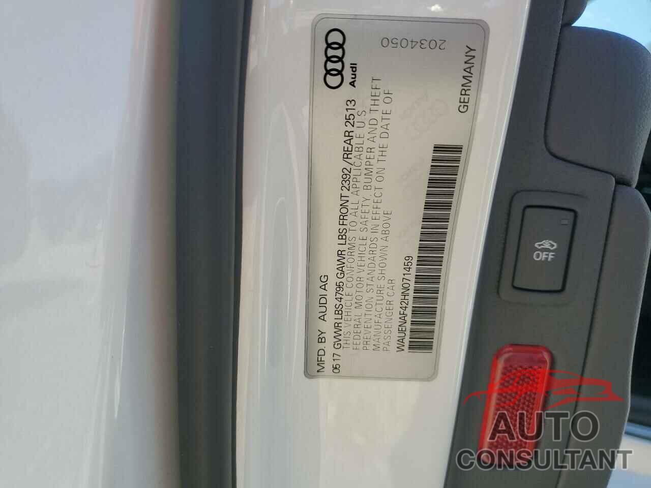 AUDI A4 2017 - WAUENAF42HN071459