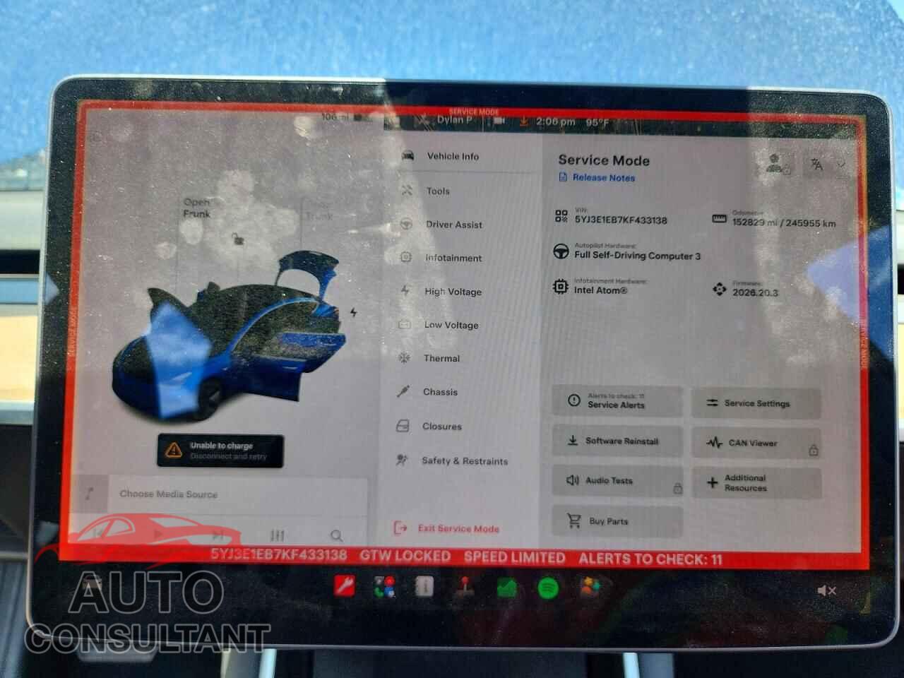TESLA MODEL 3 2019 - 5YJ3E1EB7KF433138