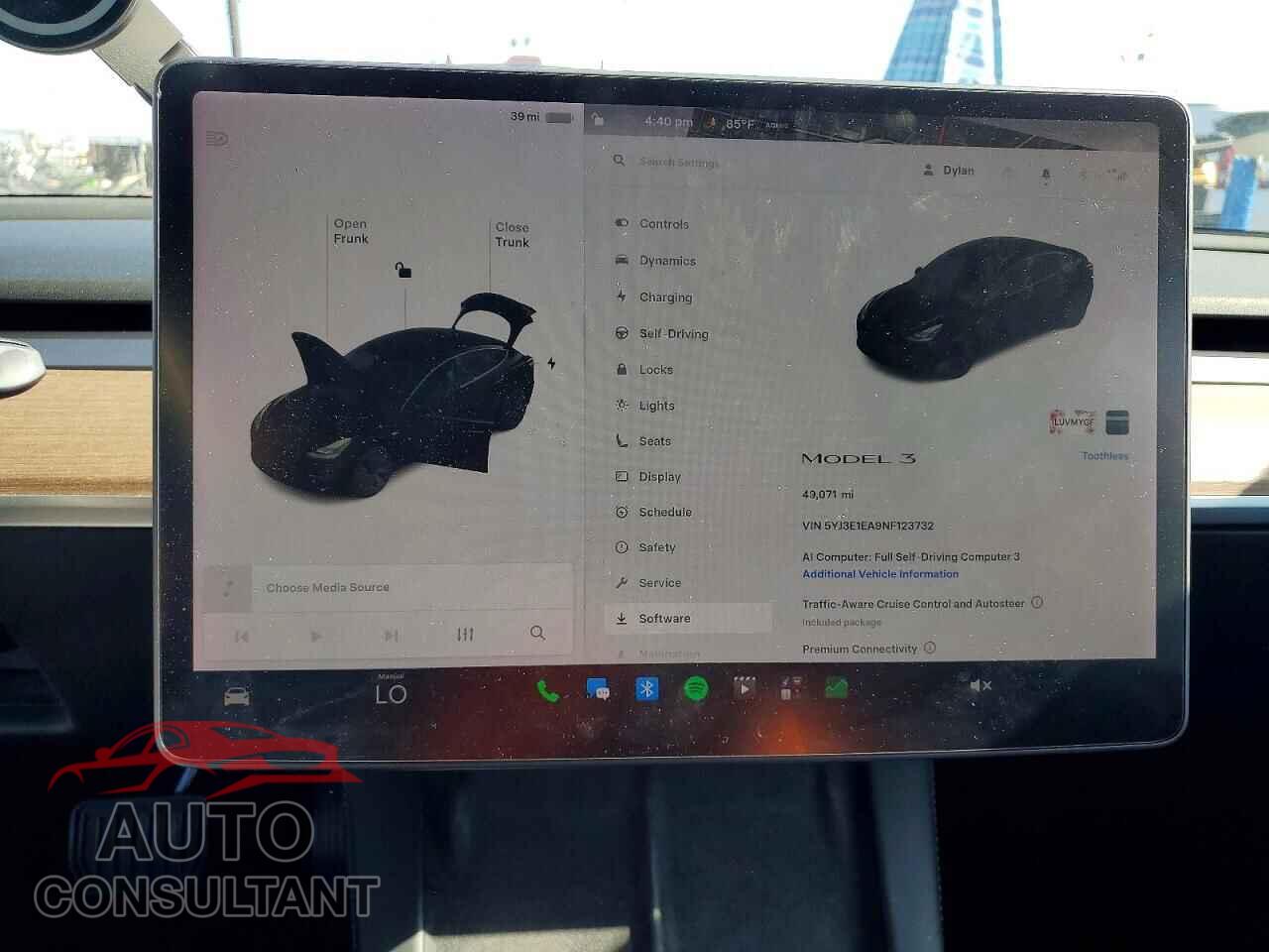TESLA MODEL 3 2022 - 5YJ3E1EA9NF123732