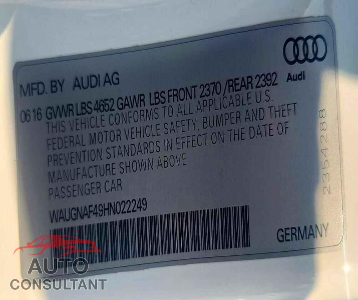 AUDI A4 2017 - WAUGNAF49HN022249