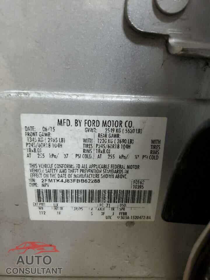 FORD EDGE 2015 - 2FMTK4J83FBB62288