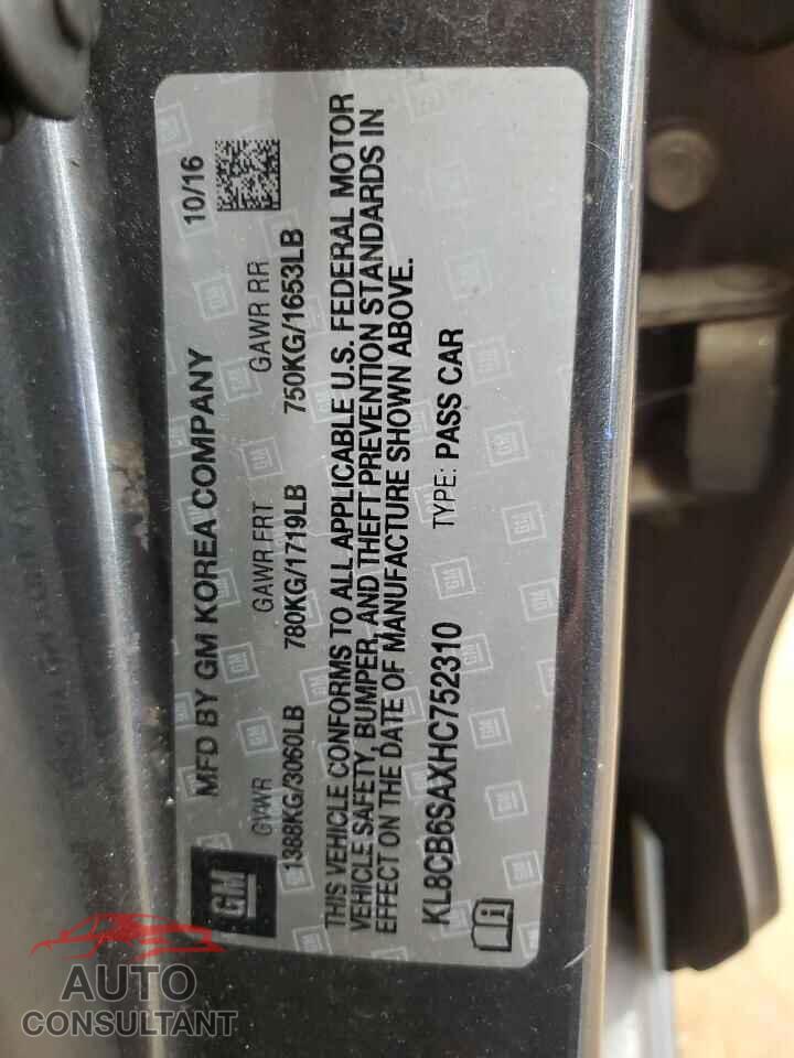 CHEVROLET SPARK 2017 - KL8CB6SAXHC752310