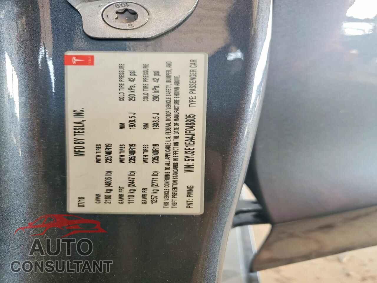TESLA MODEL 3 2018 - 5YJ3E1EA4JF048805