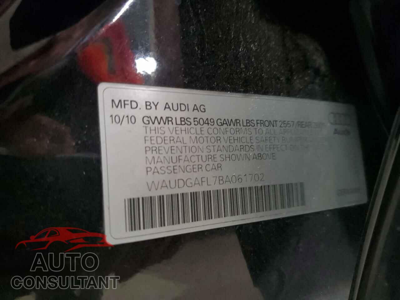 AUDI S4/RS4 2011 - WAUDGAFL7BA061702