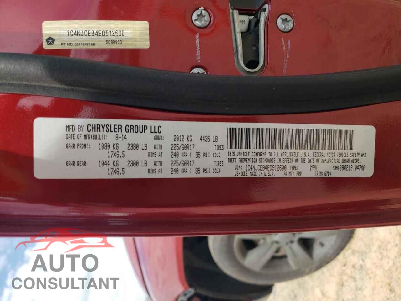JEEP COMPASS 2014 - 1C4NJCEB4ED912600