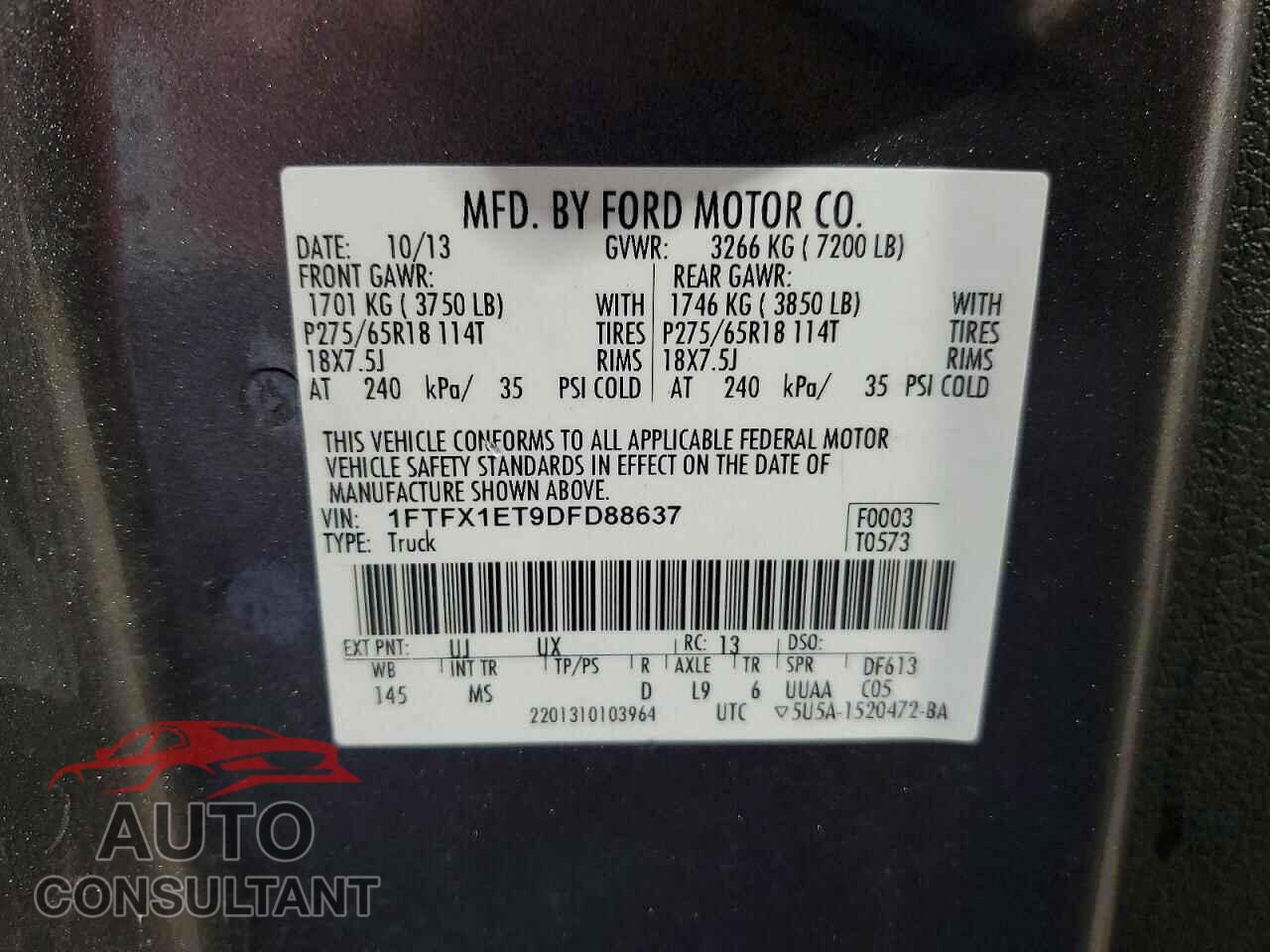 FORD F150 2013 - 1FTFX1ET9DFD88637