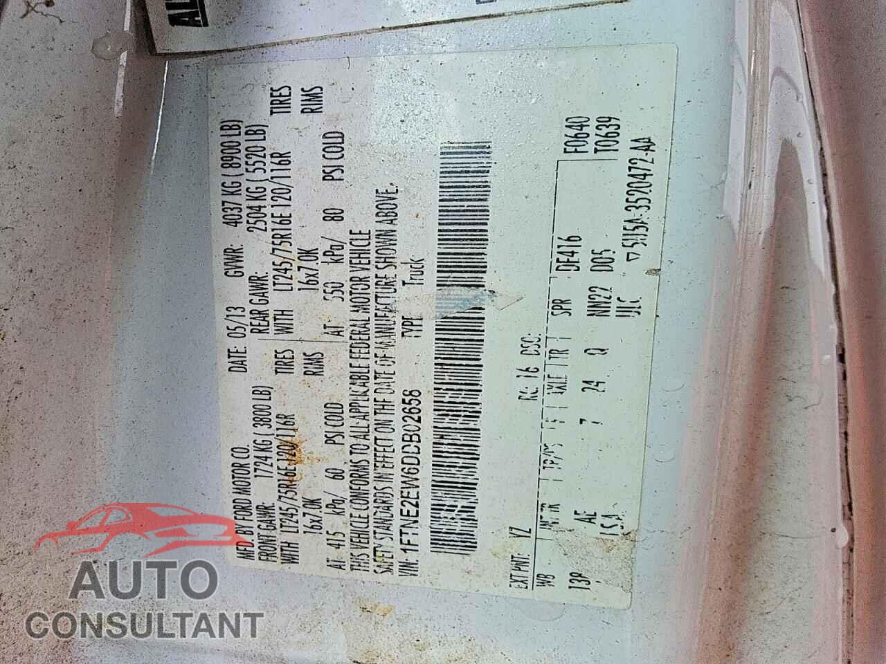 FORD ECONOLINE 2013 - 1FTNE2EW6DDB02658