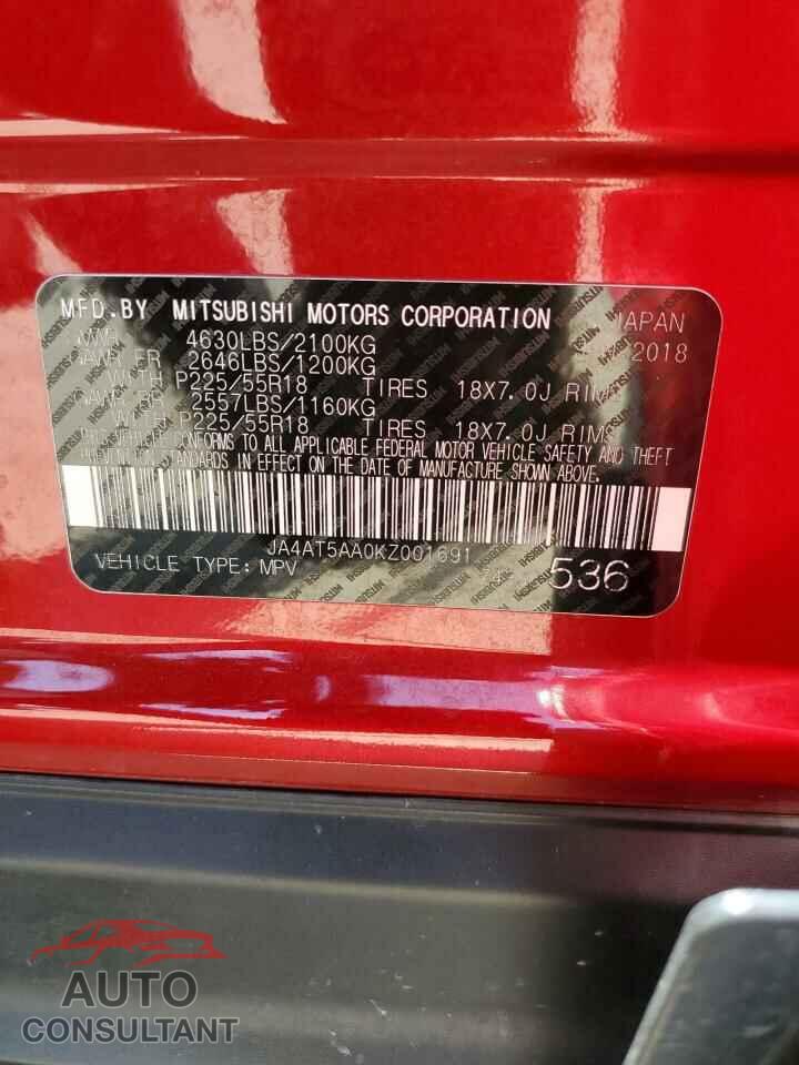 MITSUBISHI ECLIPSE 2019 - JA4AT5AA0KZ001691