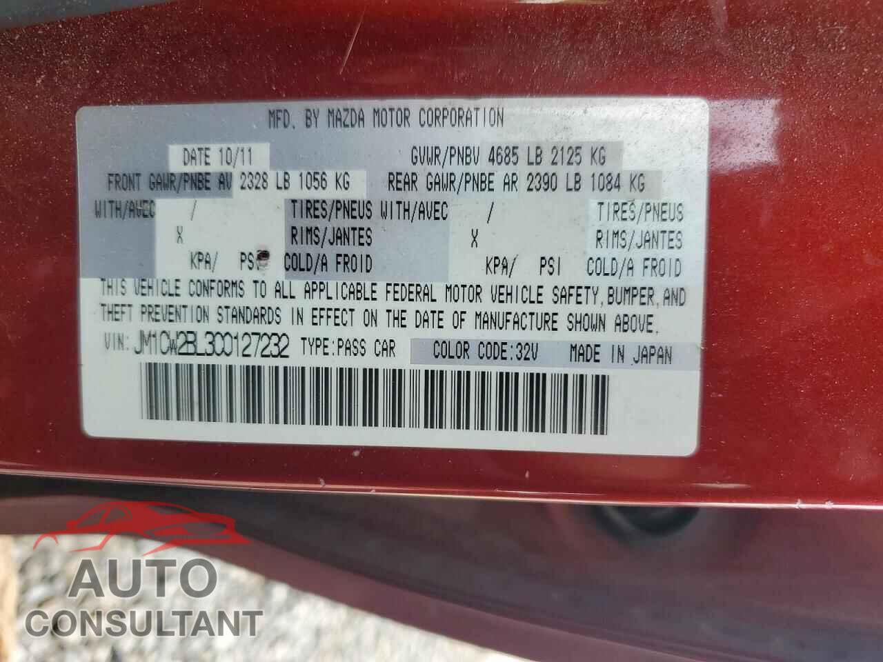 MAZDA 5 2012 - JM1CW2BL3C0127232