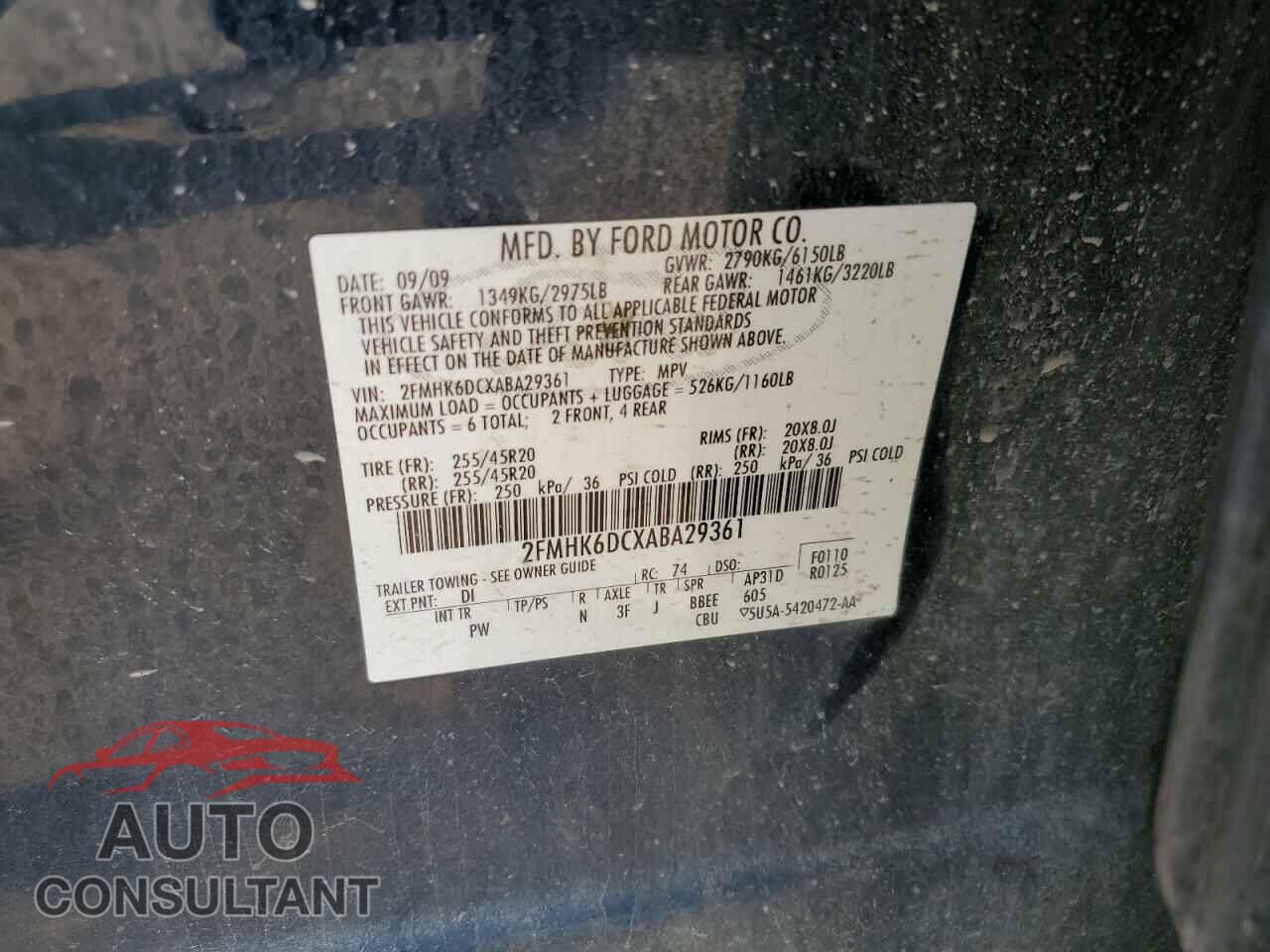 FORD FLEX 2010 - 2FMHK6DCXABA29361