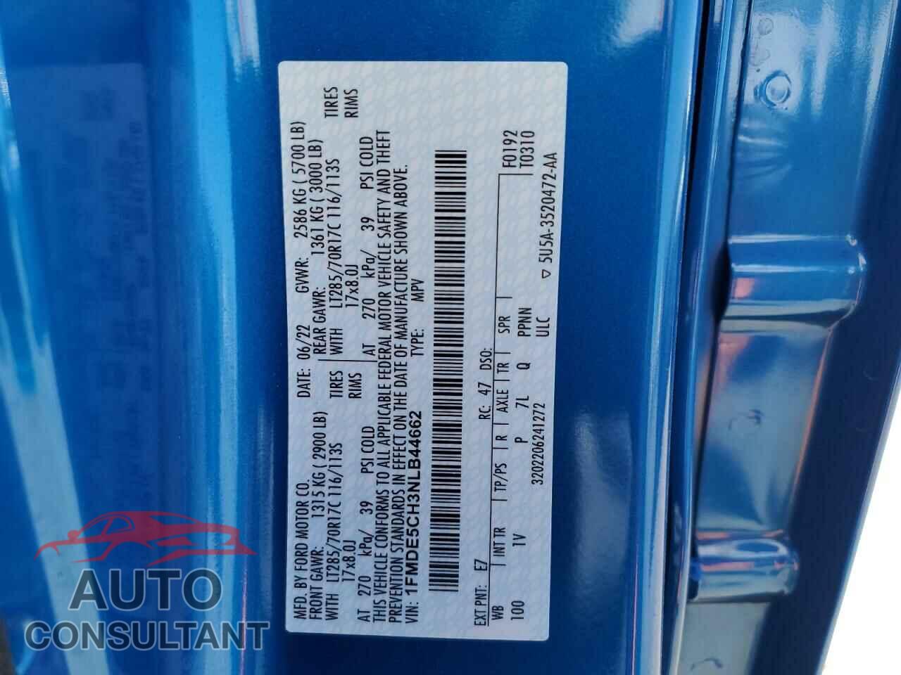 FORD BRONCO 2022 - 1FMDE5CH3NLB44662