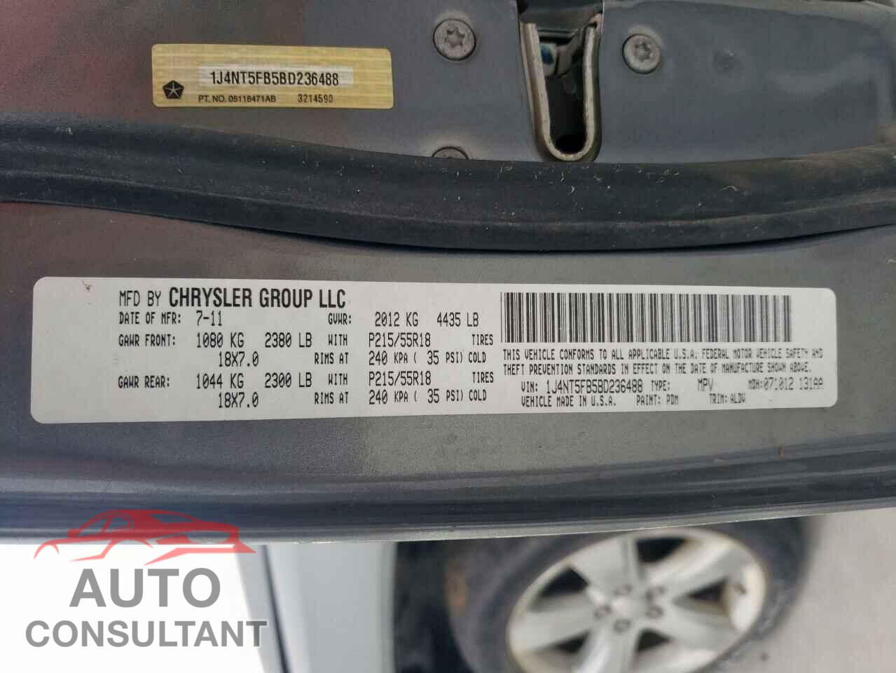 JEEP COMPASS 2011 - 1J4NT5FB5BD236488