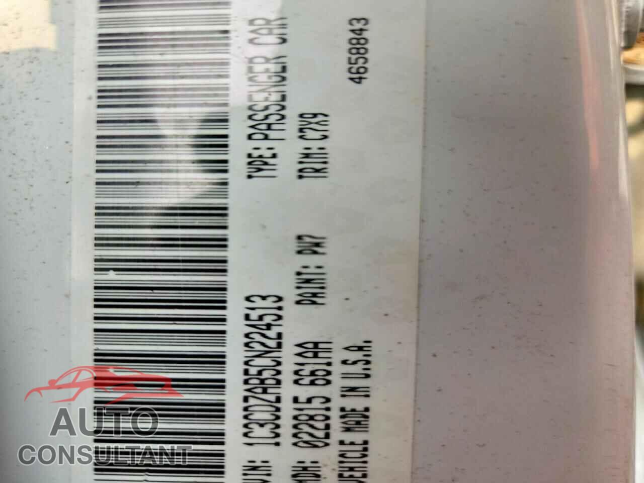 DODGE AVENGER 2012 - 1C3CDZAB5CN224513