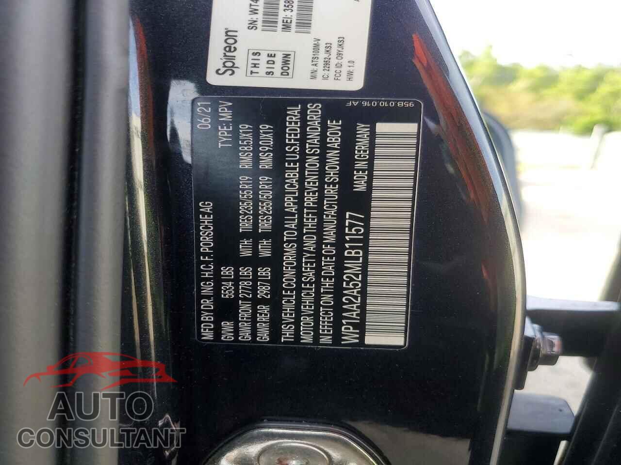 PORSCHE MACAN 2021 - WP1AA2A52MLB11577