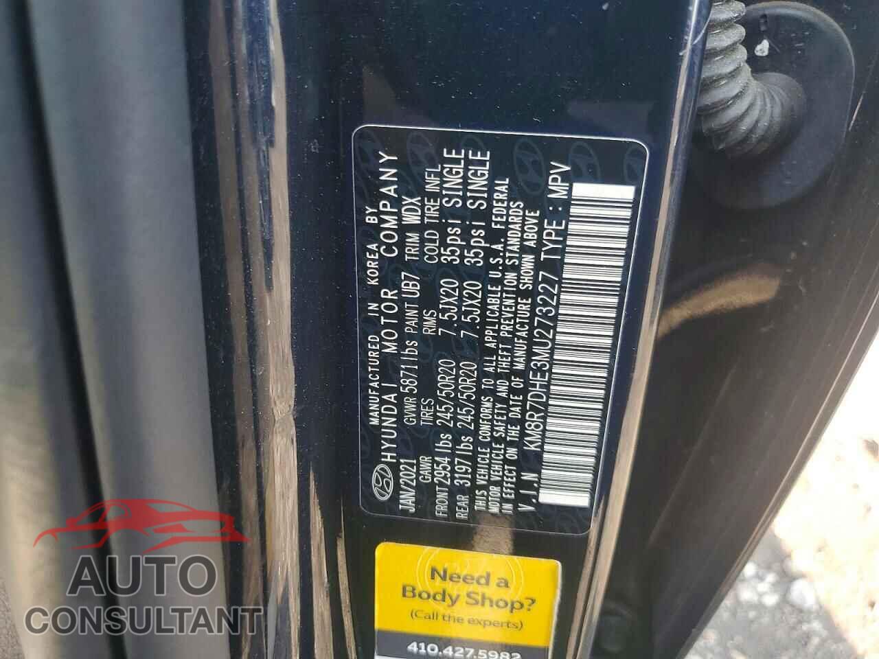 HYUNDAI PALISADE 2021 - KM8R7DHE3MU273227
