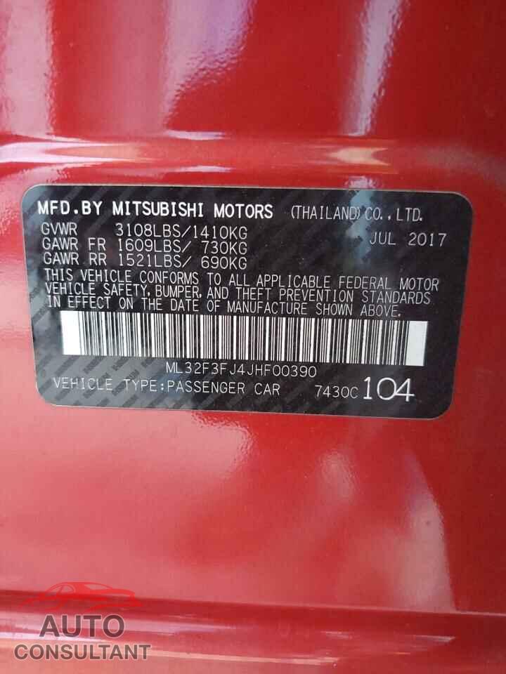 MITSUBISHI MIRAGE 2018 - ML32F3FJ4JHF00390