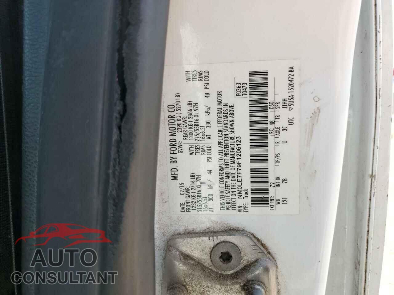 FORD TRANSIT 2015 - NM0LE7F79F1206123