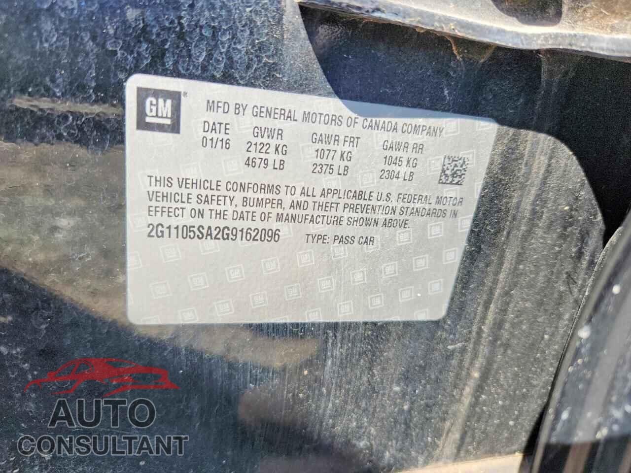CHEVROLET IMPALA 2016 - 2G1105SA2G9162096