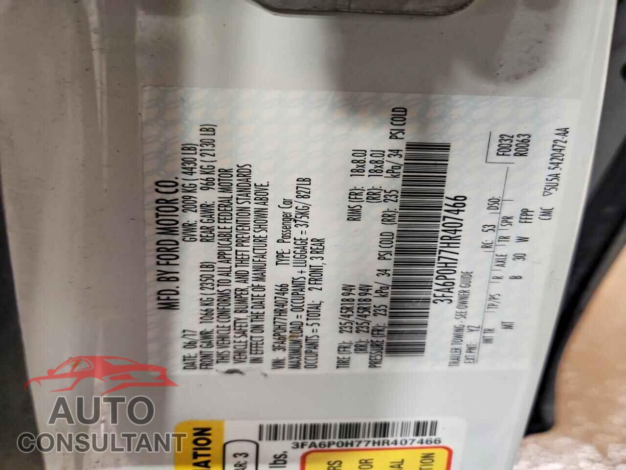 FORD ALL Models 2017 - 3FA6P0H77HR407466