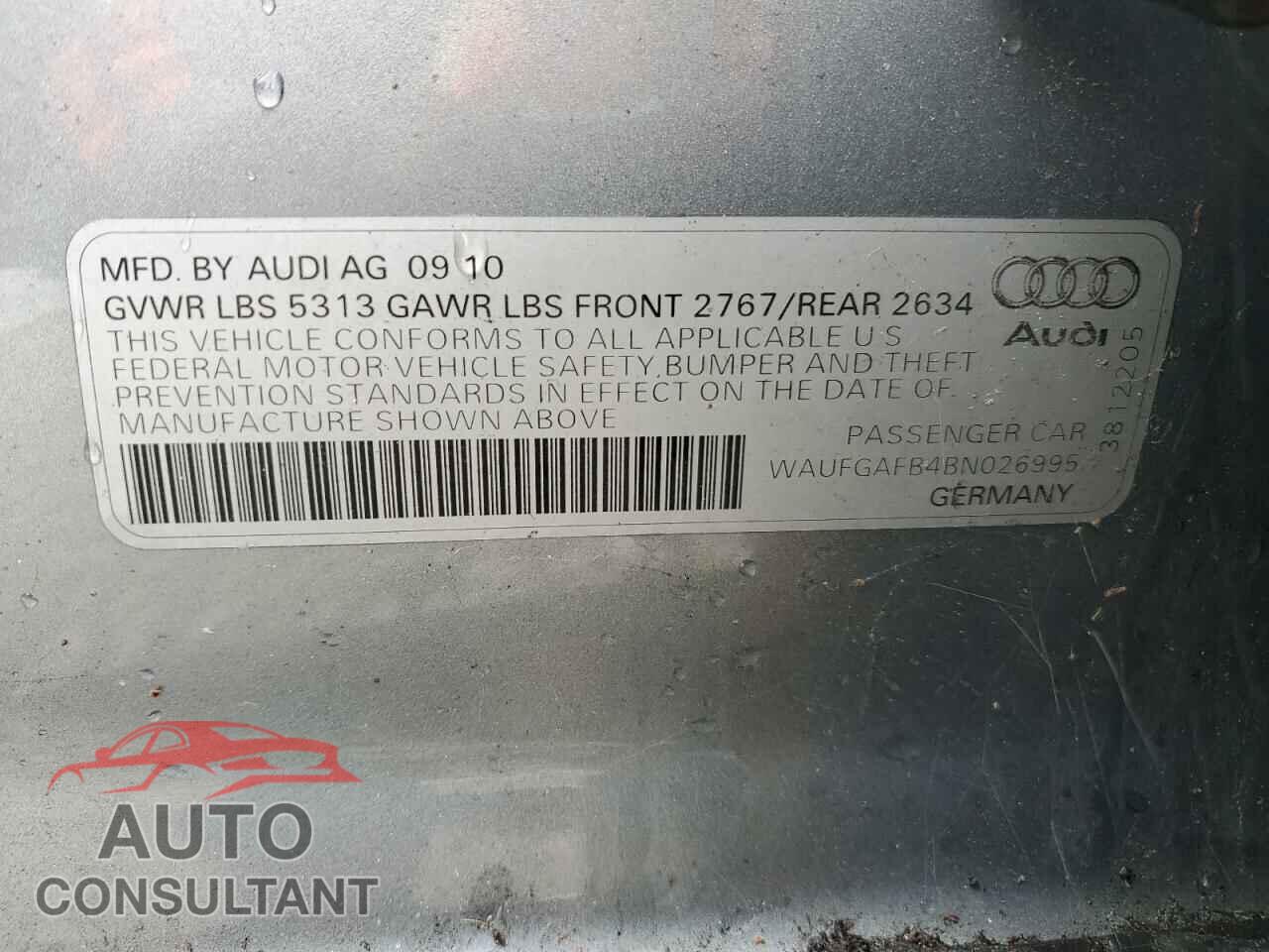AUDI A6 2011 - WAUFGAFB4BN026995