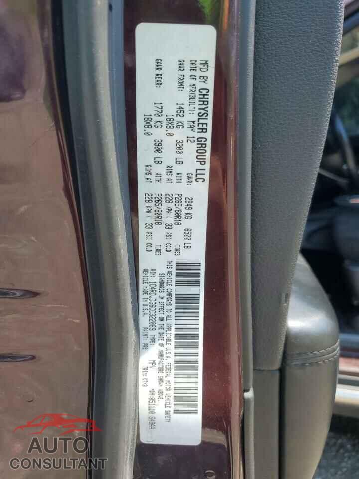 DODGE DURANGO 2012 - 1C4RDJDG6CC322069