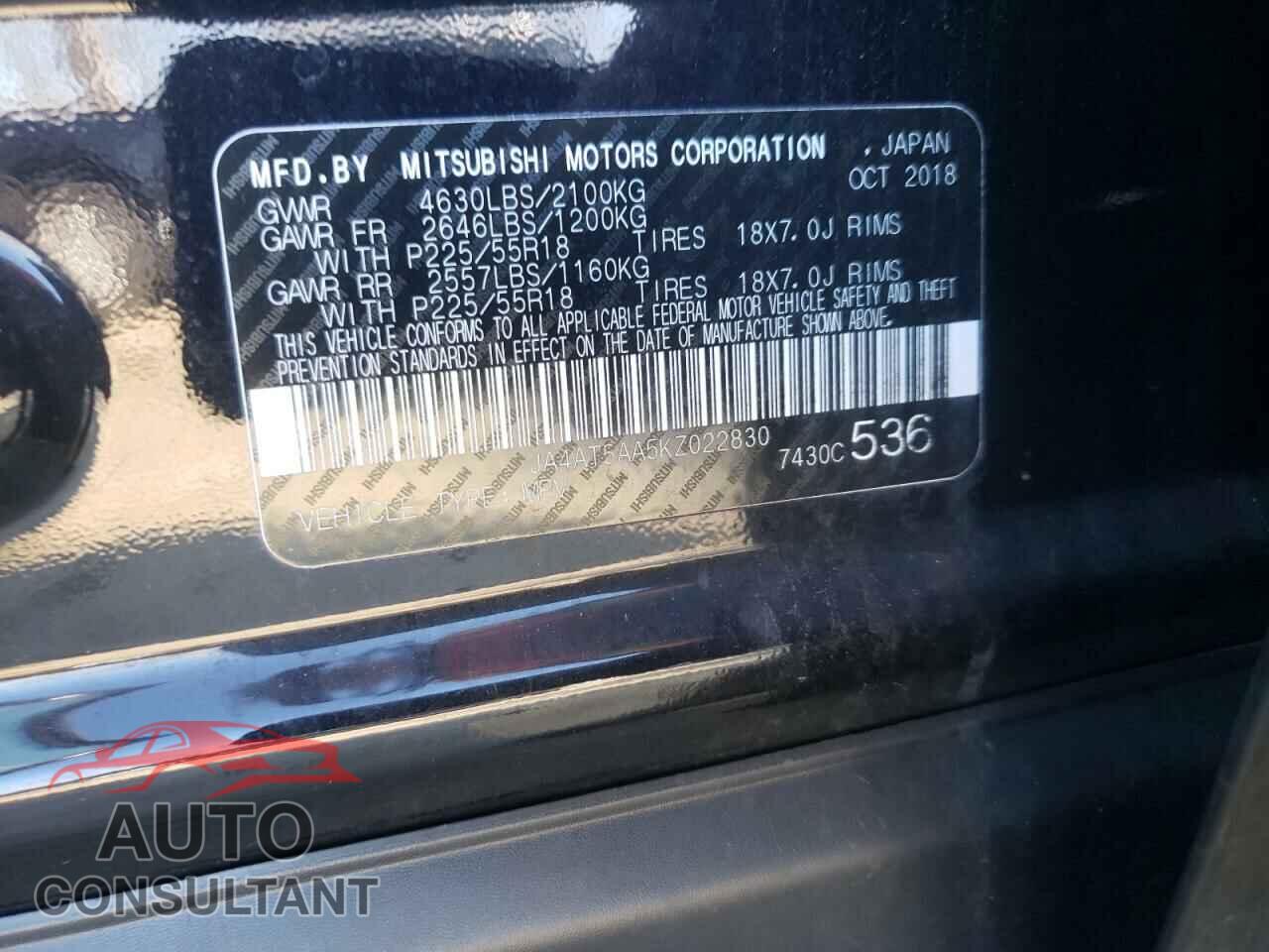 MITSUBISHI ECLIPSE 2019 - JA4AT5AA5KZ022830