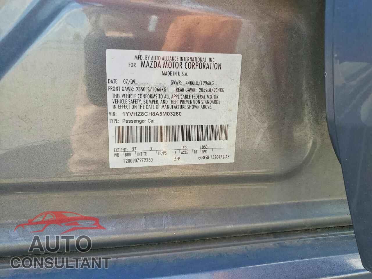 MAZDA 6 2010 - 1YVHZ8CH8A5M03280