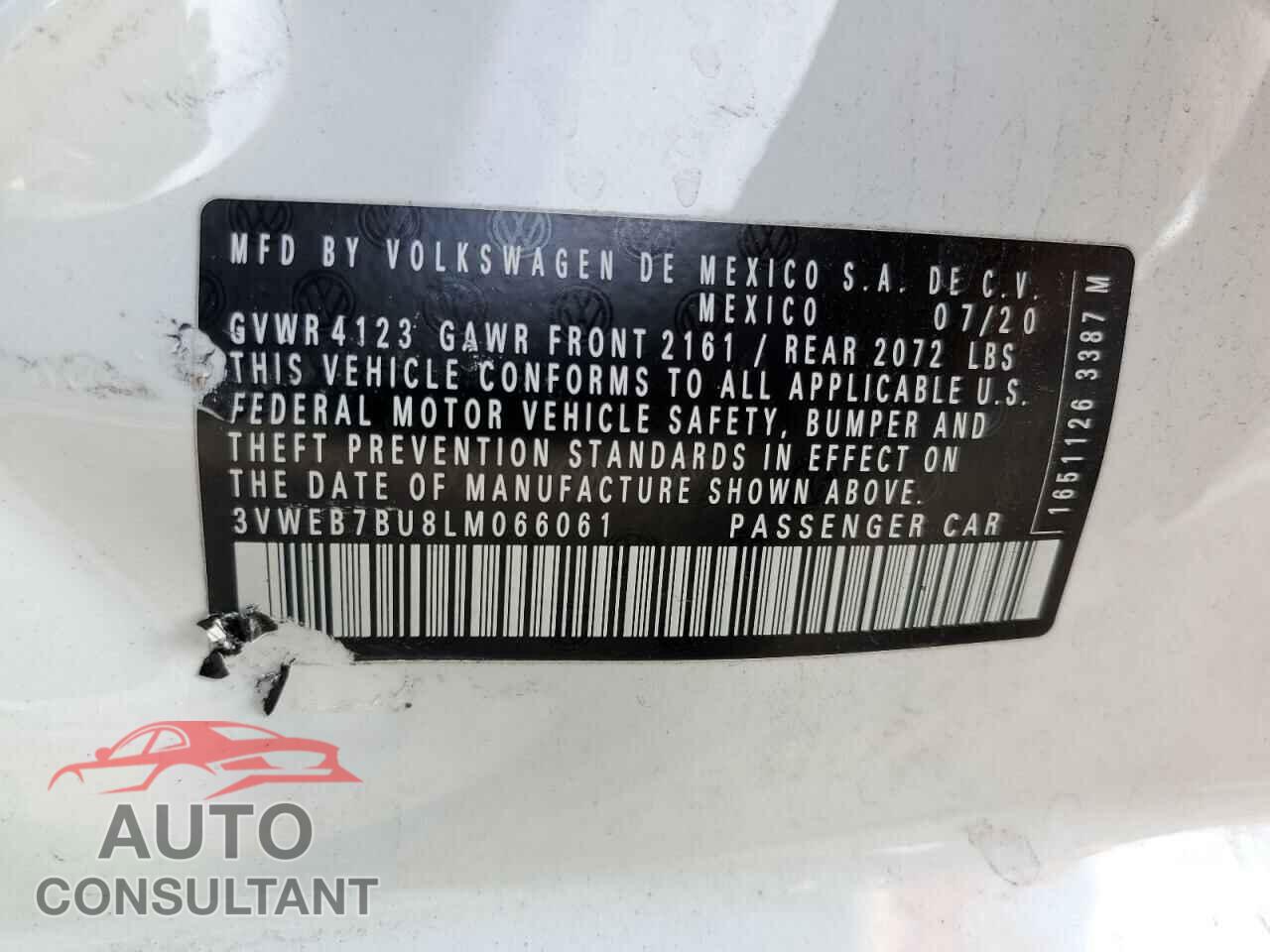 VOLKSWAGEN JETTA 2020 - 3VWEB7BU8LM066061