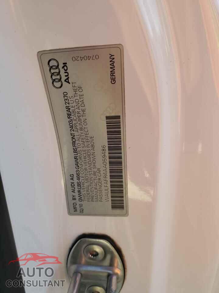 AUDI A5 2010 - WAULFAFR4AA059486