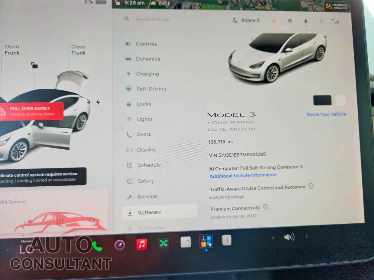 TESLA MODEL 3 2021 - 5YJ3E1EB7MF001295