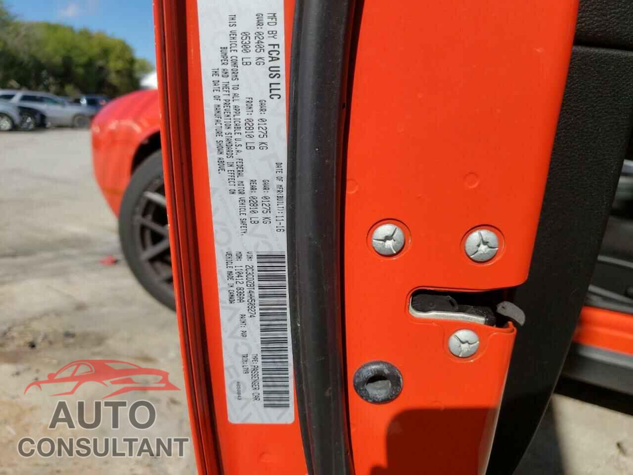 DODGE CHALLENGER 2017 - 2C3CDZBT4HH509274