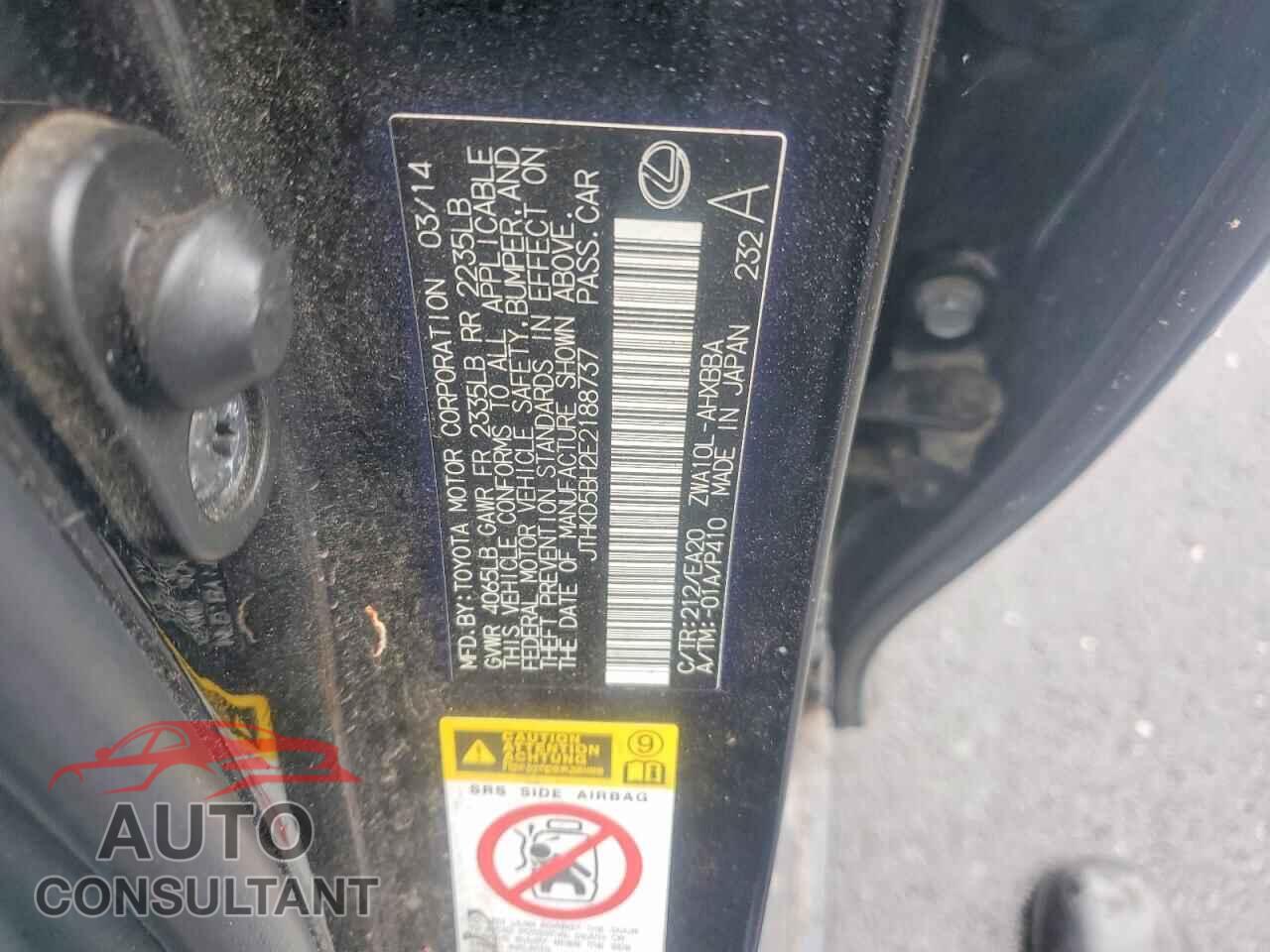 LEXUS CT 200 2014 - JTHKD5BH2E2188737