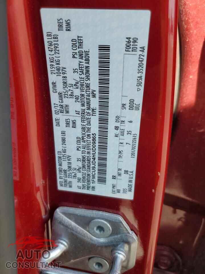 FORD ESCAPE 2017 - 1FMCU9JD4HUD09865