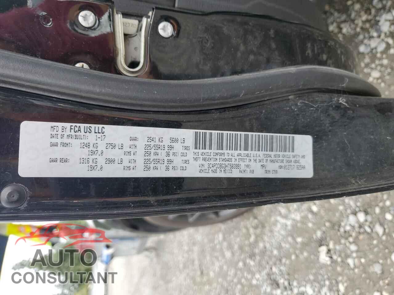 DODGE JOURNEY 2017 - 3C4PDDBG3HT583991