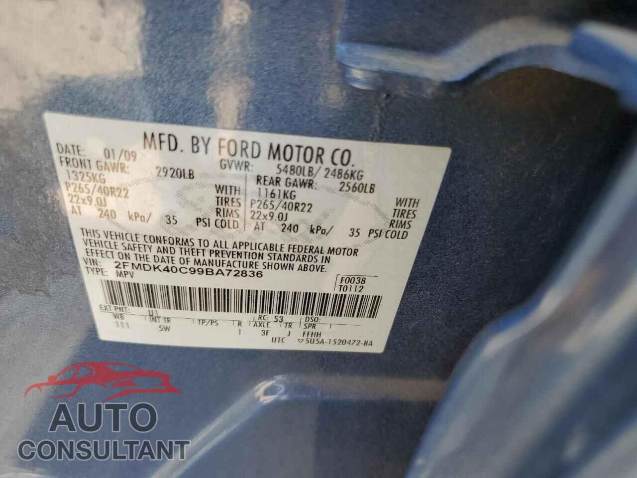 FORD EDGE 2009 - 2FMDK40C99BA72836