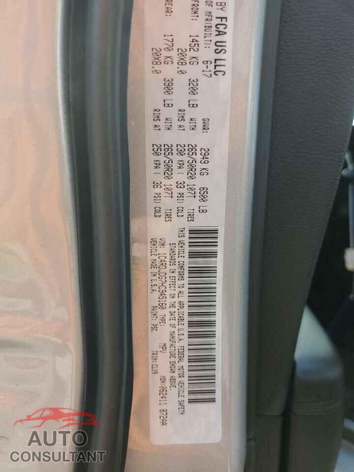 DODGE DURANGO 2017 - 1C4RDJDG7HC945160