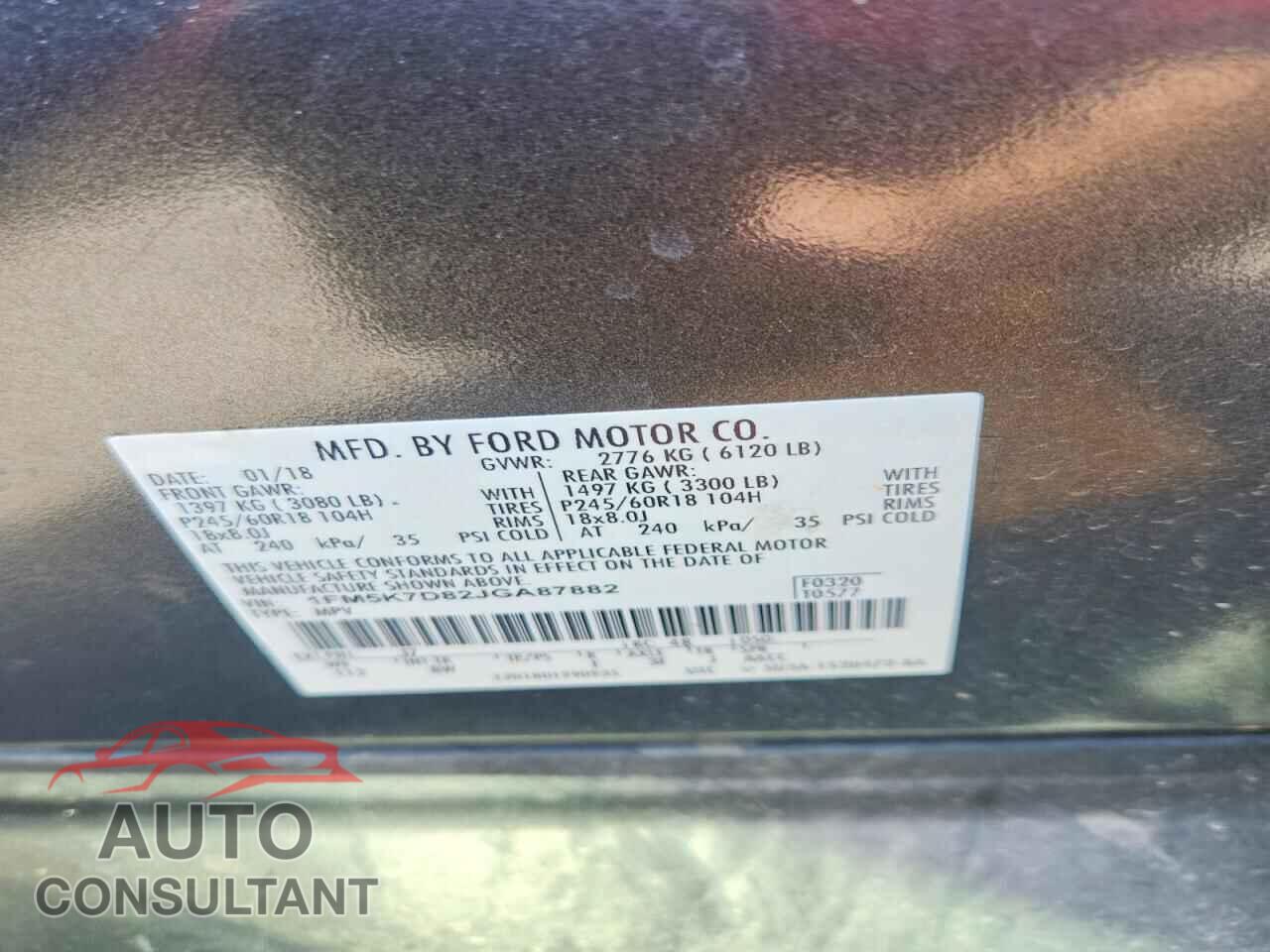 FORD EXPLORER 2018 - 1FM5K7D82JGA87882