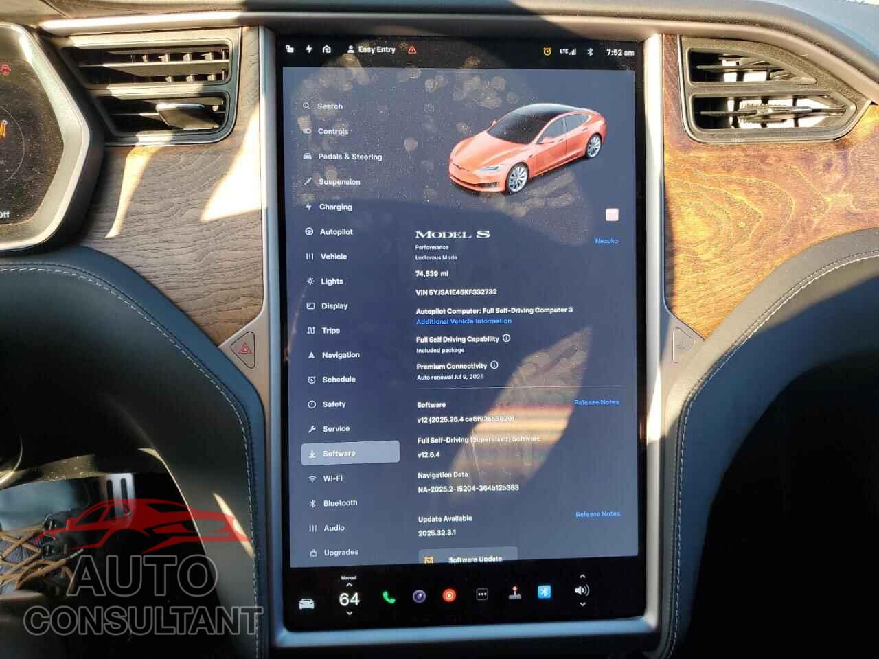 TESLA MODEL S 2019 - 5YJSA1E46KF332732
