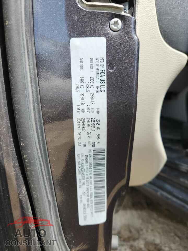 DODGE CARAVAN 2016 - 2C4RDGBG5GR401039