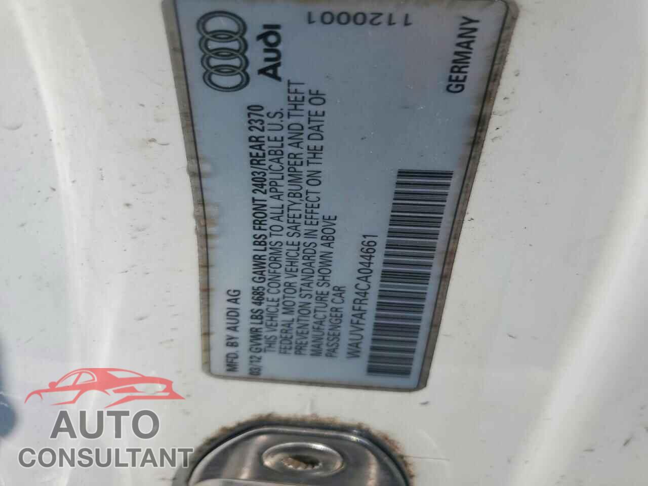 AUDI A5 2012 - WAUVFAFR4CA044661