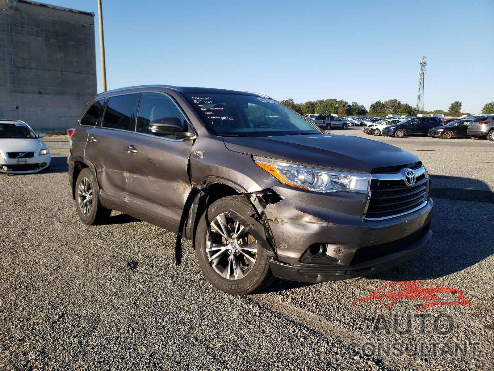 TOYOTA HIGHLANDER 2016 - 5TDJKRFH6GS275718