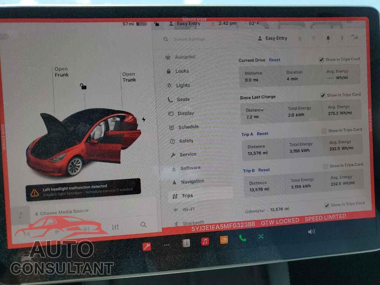 TESLA MODEL 3 2021 - 5YJ3E1EA5MF032388