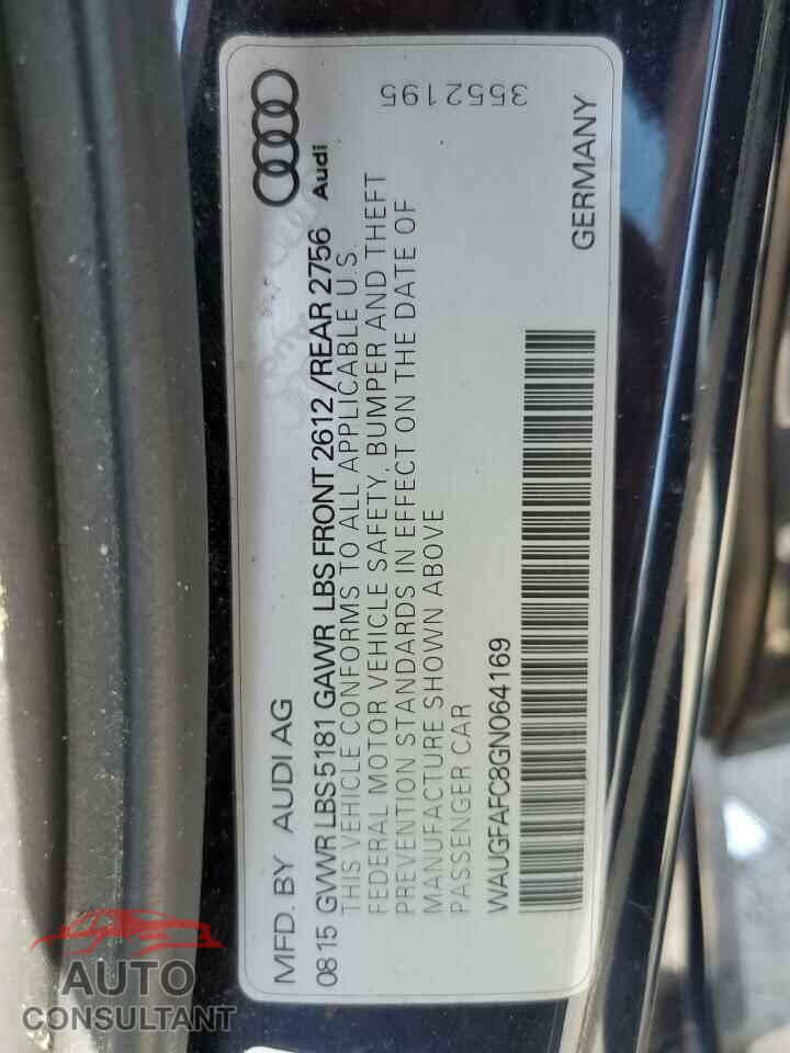 AUDI A6 2016 - WAUGFAFC8GN064169