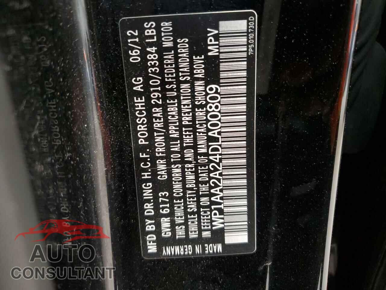 PORSCHE CAYENNE 2013 - WP1AA2A24DLA00809