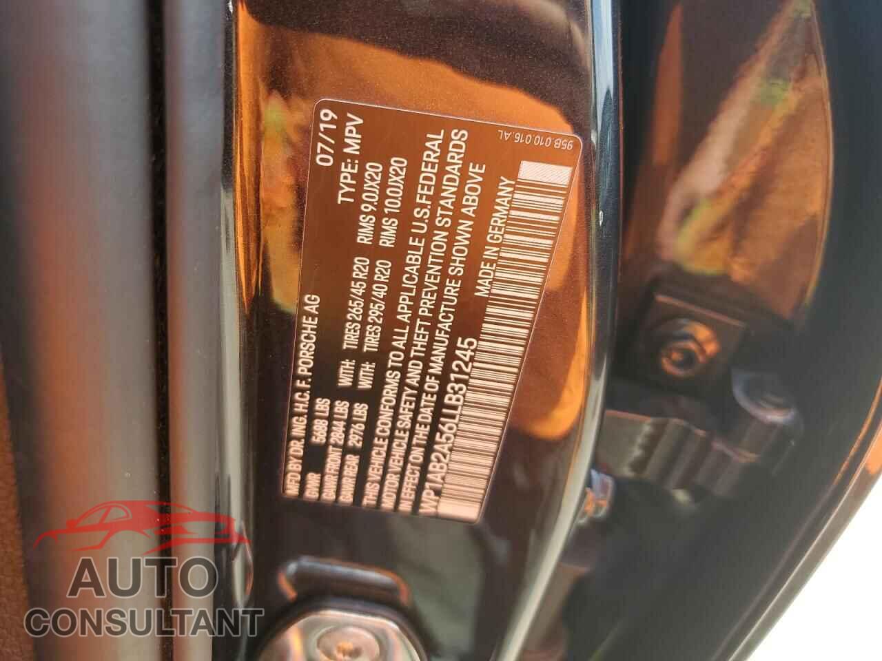 PORSCHE MACAN 2020 - WP1AB2A56LLB31245