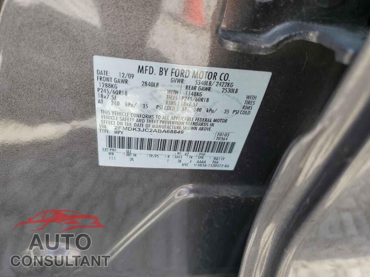 FORD EDGE 2010 - 2FMDK3JC2ABA68849