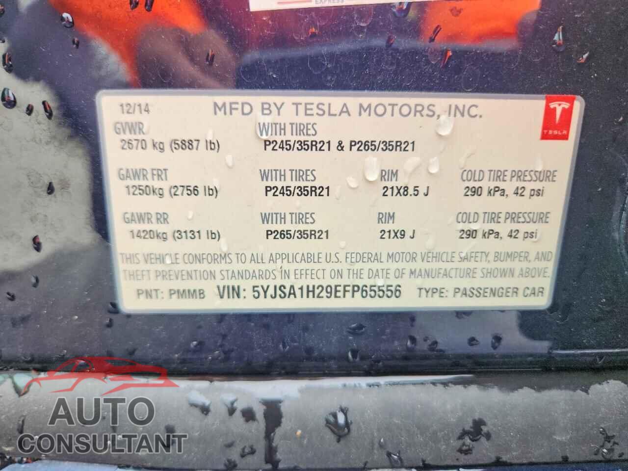 TESLA MODEL S 2014 - 5YJSA1H29EFP65556